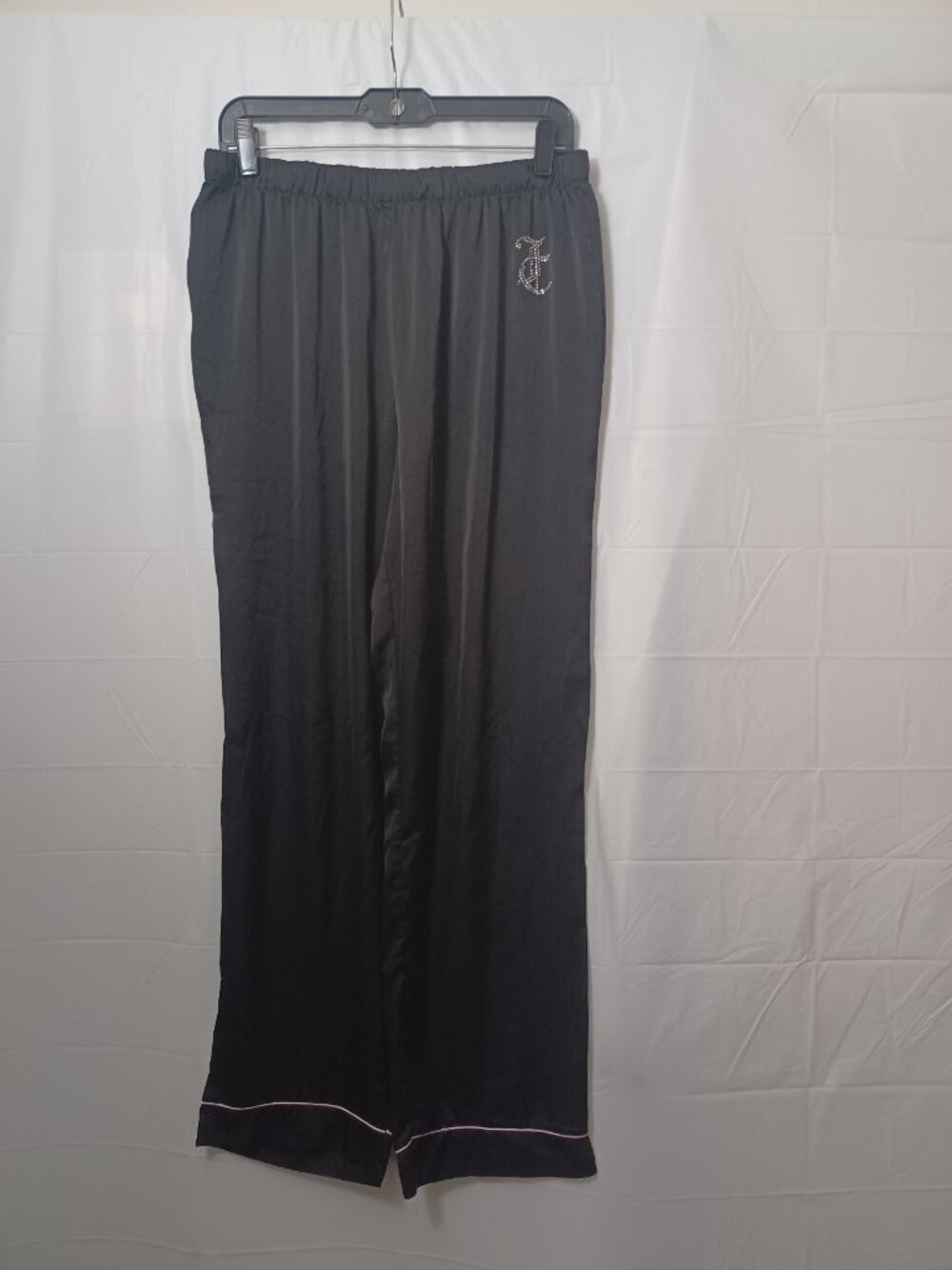 JUICY COUTURE LOS ANGELES CALIFORNIA SLEEPWEAR PAJAMA PANTS BLACK  SIZE LARGE